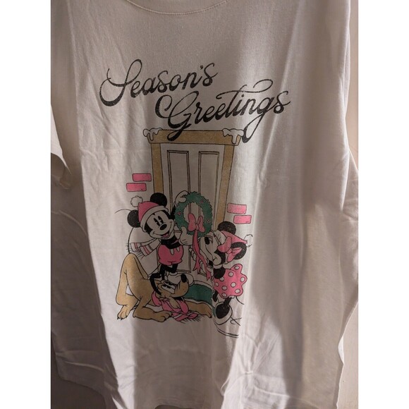 Plus Size Mickey Mouse and Minnie Mouse Seasons Greetings Graphic Tee Size 2XL - Picture 2 of 3
